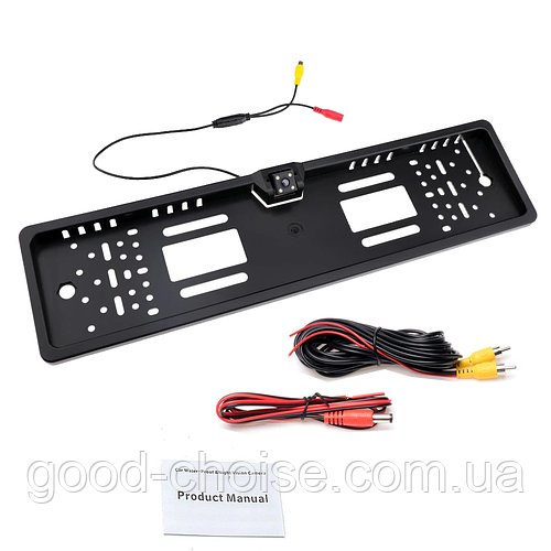 Камера заднього виду в рамці 4LED Black / Рамка для автомобільного номера з камерою