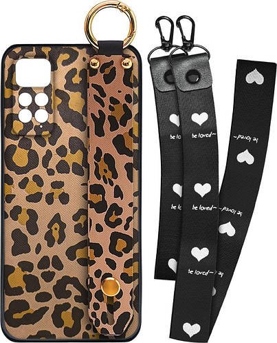 Чохол SHLab Xiaomi Redmi Note 11S Leopard + два ремінці з карабіном