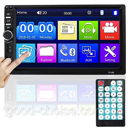 Автомагнітола 2DIN, 7", MP5, USB, Bluetooth, 7018B + Пульт / Магнітола в машину з Bluetooth и USB