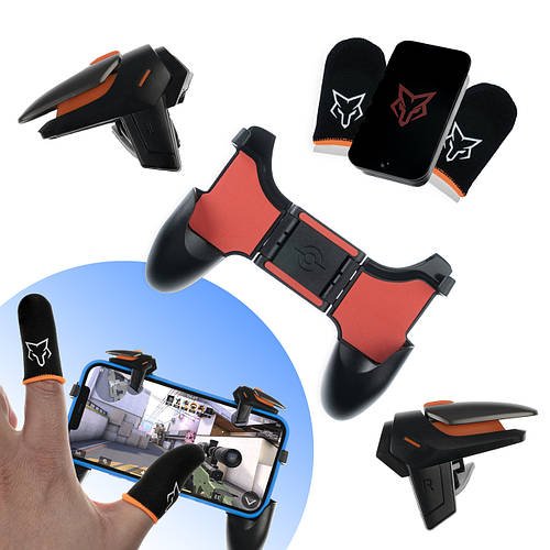 Геймерський комплект для гри на телефоні тригери R15 джойстик геймпад S01 напальчники Sarafox V1 PUBG Standoff
