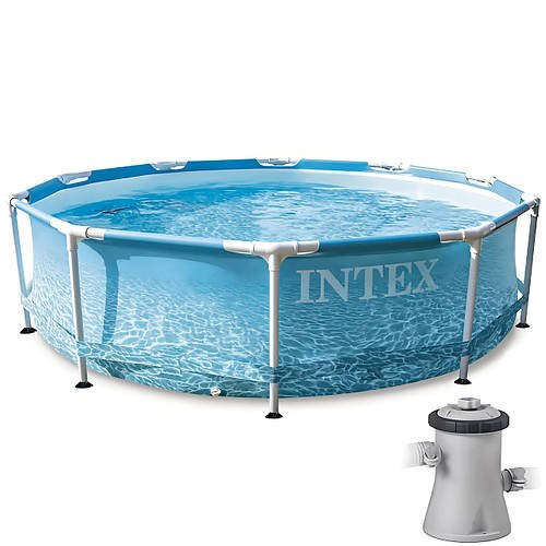 Збірний басейн круглий каркасний Intex 28208 з фільтр-насосом з картриджем 305x76 см на 4485 л блакитний