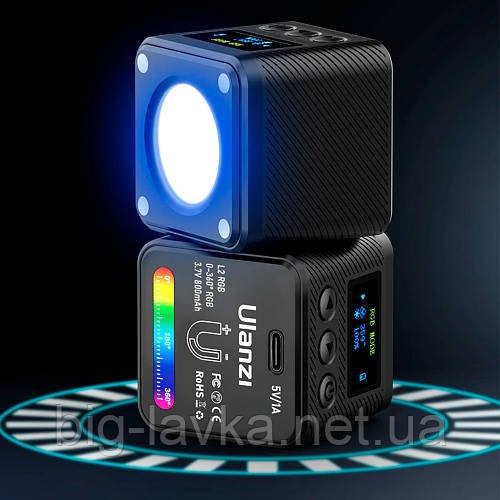 Світлодіодний світильник для фотозйомки Ulanzi L2RGB Mini COB RGB  чорний
