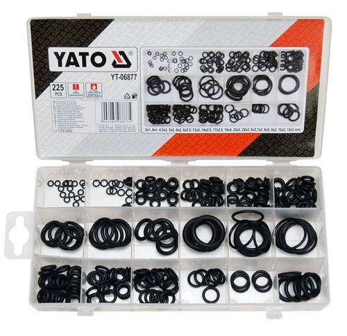 Гумові Кільця 225шт Маслобензостійкі Ущільнювачі YATO Для Технічного Сервісу