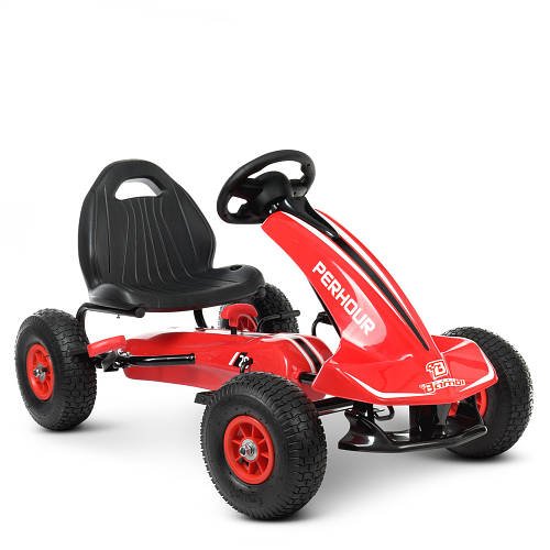 Дитячий карт з надувними колесами Bambi kart M 4574-3 Червоний Педальна машинка веломобіль