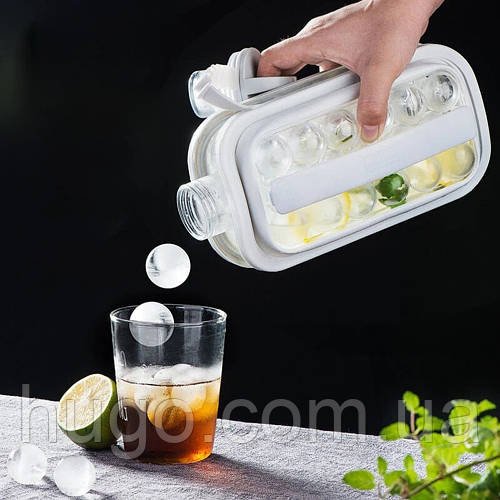 Силіконова форма для льоду на 17 кульок ICE CUBE TRAY / Переносна портативна пляшка для льоду