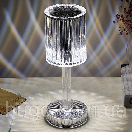 Декоративний LED світильник Crystal light, з пультом ДК / Настільна бездротова лампа кришталева
