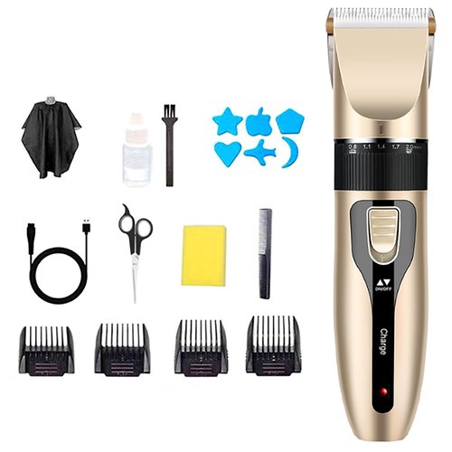 Професійна акумуляторна машинка для стрижки з керамічними лезами та набором аксесуарів