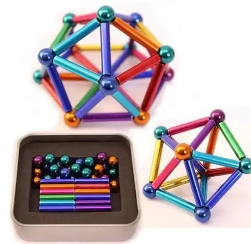 Магнітний конструктор 63 деталі New Neo Cube color Новий Нео Куб кольоровий