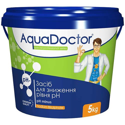 Засіб для зниження рівня pH у басейні Aquadoctor pH Minus 5 кг гранули