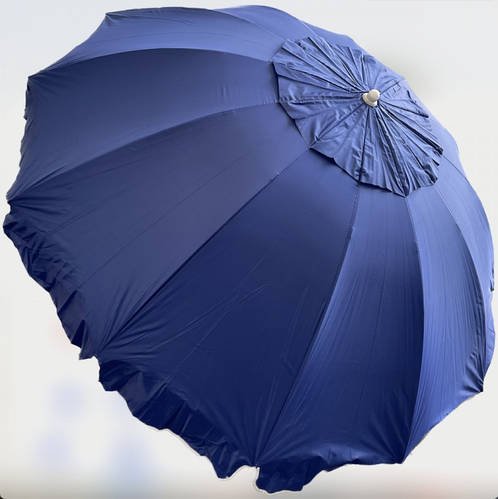 Велика торгова кругла парасолька з вітровим клапаном 3.5 м Парасолька від сонця й дощу Синя