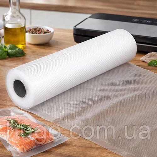Пакети для вакууматора 5м х 20см, 1 рулон / Вакуумні пакети для їжі / Рулонні пакети гофровані