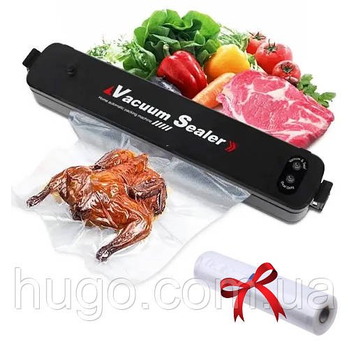 Вакууматор Vacuum Sealer + Пакети для вакууматора в рулоні 5м х 20см / Вакуумний пакувальник продуктів
