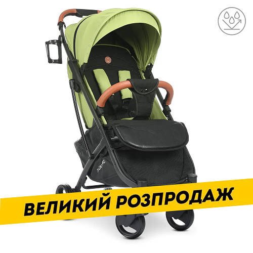 Коляска дитяча прогулянкова (книжка, 3 пол.спинки, колеса PU) EL CAMINO M 3910 v.2 Olive Green Зелений
