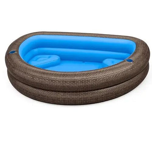 Надувний сімейний басейн прямокутний Bestway 54426 з сидінням 231x178x53 см на 575 л Коричневий