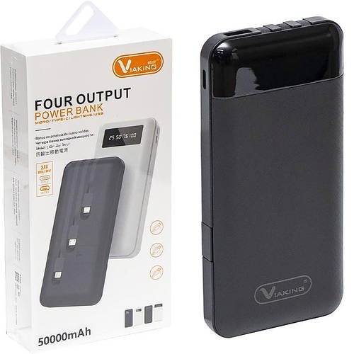 Портативний зарядний пристрій з комплектом кабелей 017 Power Bank 50000 mAh