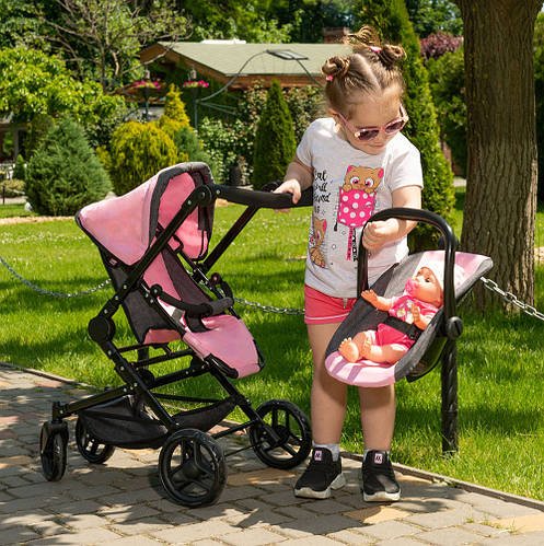 Коляска для ляльок 3 в 1 Carrello Magia 9636 Pink Рожевий