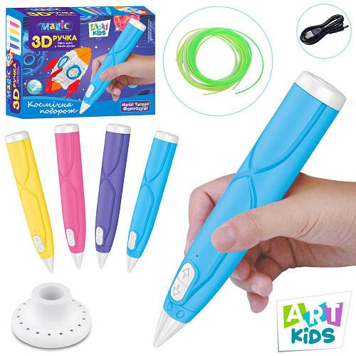 3D ручка ART Kids (тип філаменту (пластик)-PCL (2 кольори), USB, карти, 4 кольори) AK 0011