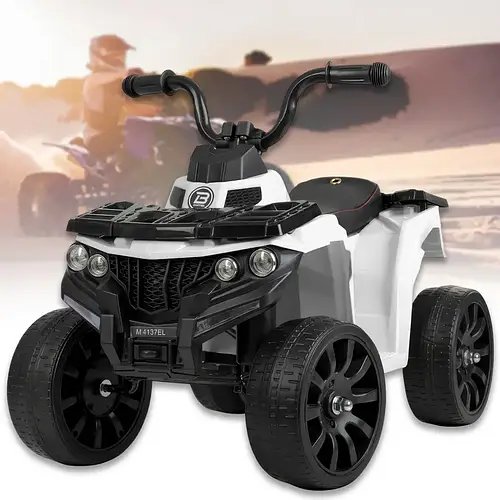 Дитячий квадроцикл на акумуляторі з світлом та музикою Bambi M 4137EL-1 Білий