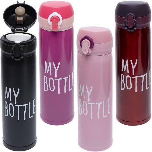 Термос - кухоль з нержавіючої сталі на 0,5 літра My bottle 24*6,5 см Х2-49 в упаковці 1 шт