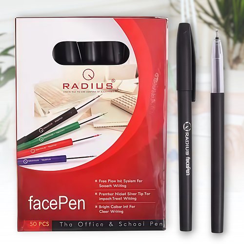 Кулькова ручка на олійній основі Чорна "FaсePen" RADIUS Упаковка 50 шт.