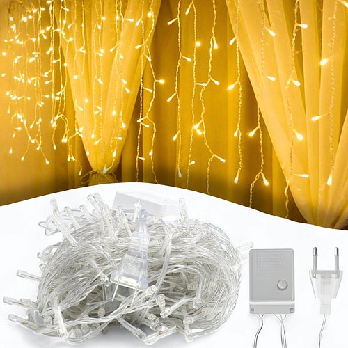 Світлодіодна гірлянда "Бахрома" 320 LED 3х0.5м 8 режимів світіння 220V Тепле біле світло