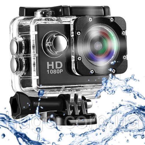 Водонепроникна екшн камера HD, A7, ACTION CAMERA / Екшн камера на шолом з набором кріплень та боксом