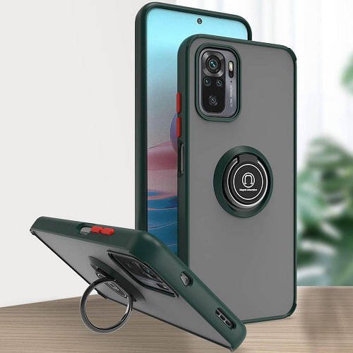 Захисний чохол MatteColor Xiaomi Poco M5s (з кільцем) Green