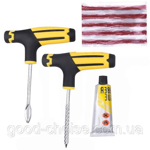 Набір для ремонту проколів безкамерних шин CZK-8008 / Ремкомплект для авто та мото шин