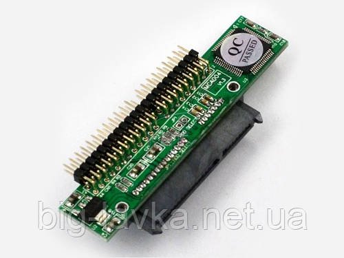 Адаптер перехідник з IDE 44 pin до SATA 22 (7+15) pin 2.5 прямий  (IDE папа — SATA мама)