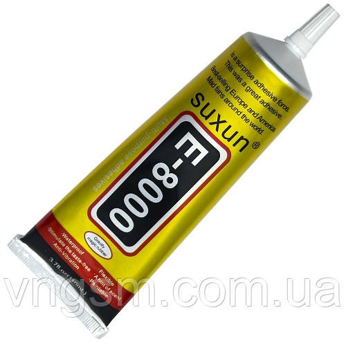 Клей силіконовий Suxun E-8000 / E8000 у тюбику з дозатором прозорий 110 мл