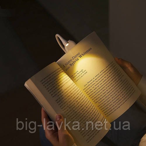Лампа для читання книг USB світлодіодна гнучка з кріплення прищіпка