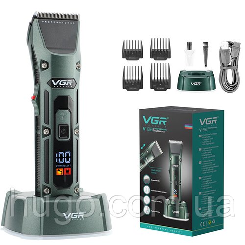 Машинка для стрижки VGR V-696 з 4 насадками / Тример для стрижки / Бездротова машинка-тример