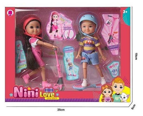 Ляльковий набір Nini Love (2 ляльки, аксесуари, транспорт) 55857