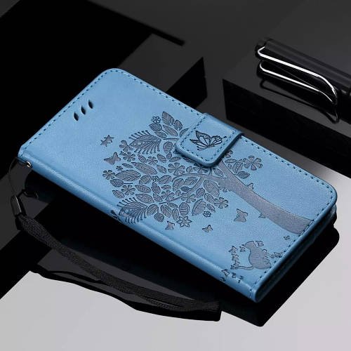 Обкладинка Motorola G32 (чохол кіт та дерево) Light Blue