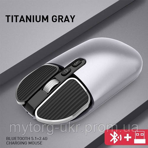 Миша Bluetooth 5.1 2,4G бездротова 800 DPI 1200 DPI 1600 DPI  Сірий
