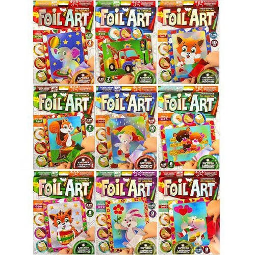 Аплікація кольоровою фольгою за номерами "Foil art" FAR01/01-10