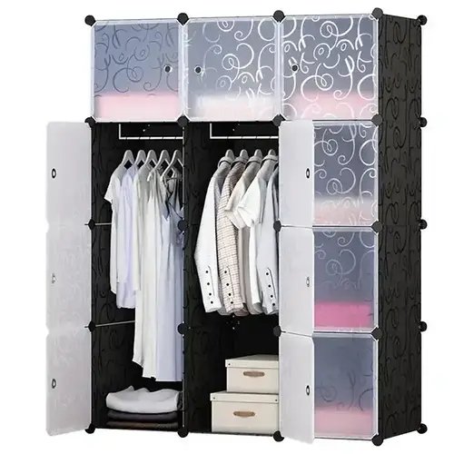 Складна шафа Storage Cube Cabinet МР 312-62А Чорний Полиці для зберігання речей