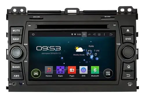 Штатна автомагнітола з навігацією GPS для автомобілів Toyota Prado 2002-2009 7''