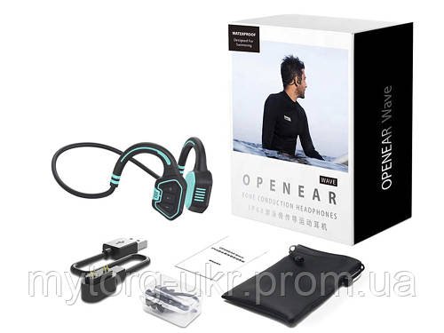 Навушники Openear Wave AS9 з кістковою провідністю Bluetooth водонепроникні Синій із чорним