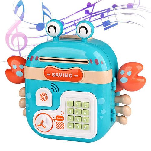 Дитяча скарбничка сейф Crab piggy bank (2 кольори, звукові та світлові ефекти) YD 6655
