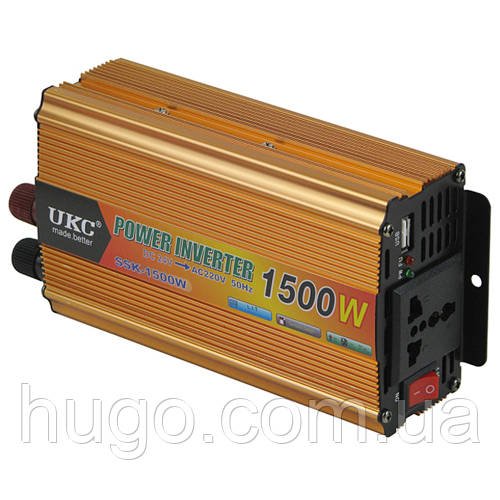Перетворювач інвертор AC/DC, 1500W, 12V SSK UKC - EH / Автомобільний перетворювач напруги, струму
