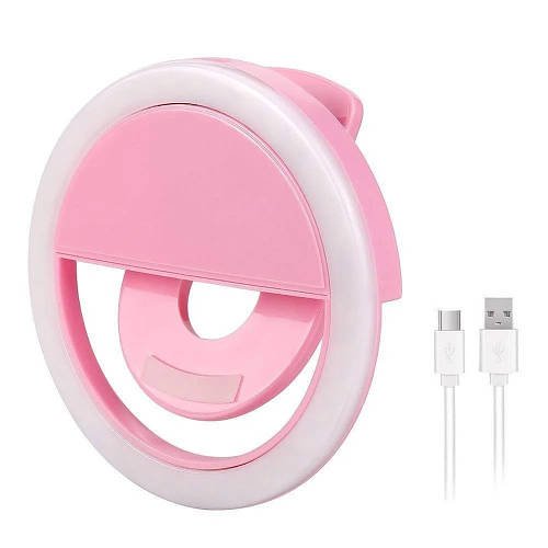 Селфі-кільце Protech Selfie Ring Light Pink (XJ-01WH) рожеве Лучшая цена