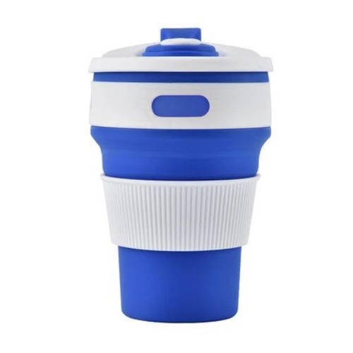 Складана склянка силіконова Collapsible Coffee Cup 350 мл Синій Лучшая цена