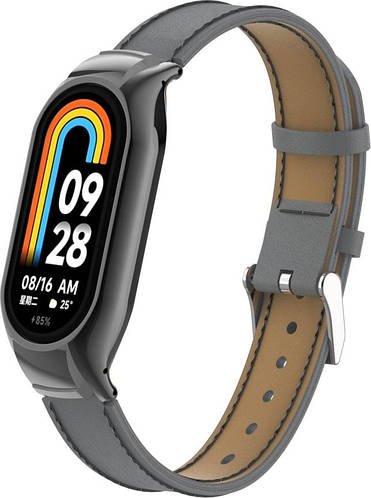 Шкіряний ремінець MultiColor для Mi Smart Band 8 Grey