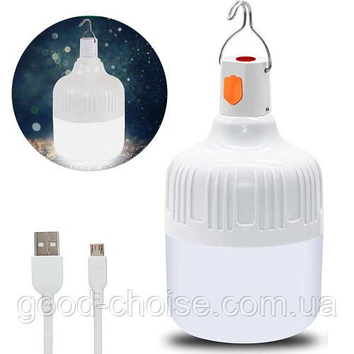 Акумуляторна лампа 60W, з USB / Переносний ліхтар для кемпінгу / Світильник на акумуляторі