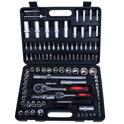 Набір інструментів 108 предметів "1/4" і "1/2" дюйма в посиленому кейсі// Набір ключів і торцевих головок