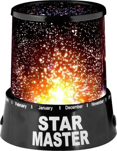 Ночник Star Master проектор зоряного неба на батарейках та адаптер від мережі 220 В Чорний