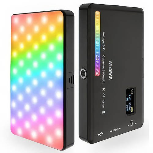 Кільцева LED-лампа RL-18RGB 45 см на 3 кріпленнями з штативом і пультом для блогерів