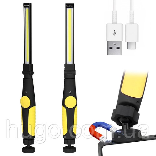 Ліхтар для кемпінгу W55-COB, магніт, поворот на 180, micro-USB / Акумуляторний кемпінговий ліхтарик