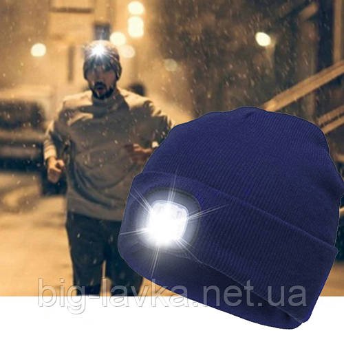 Шапка із ліхтариком Bonnet размер 58  Синій
